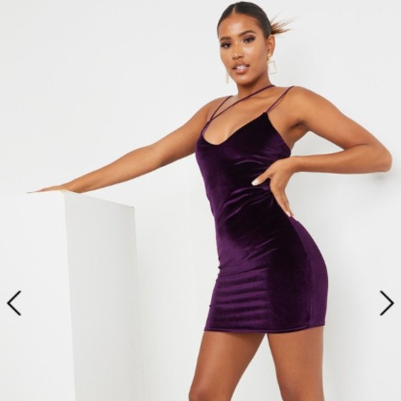 Velvet Dress Pretty Little Thing Prettylittlething Blue Velvet Bodycon Mini  Dress Pretty Little